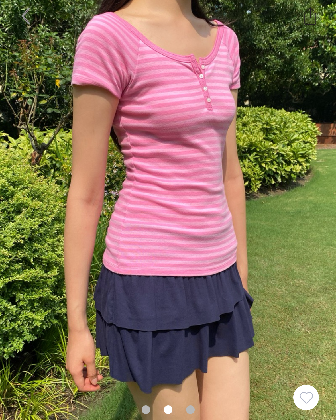 brandy Ginny Striped Top- buttoned striped pink