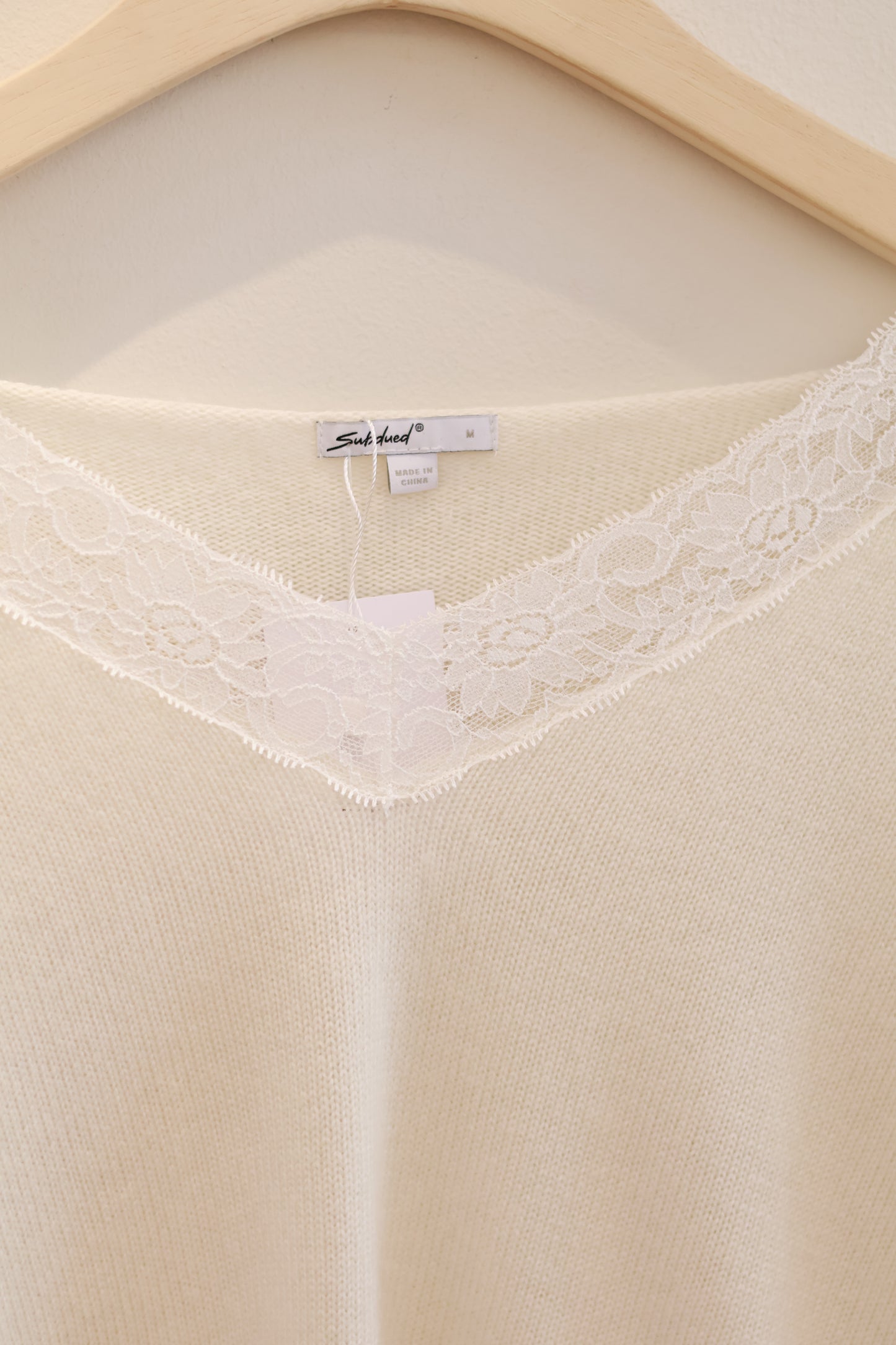 SUBDUED Lace Knit Sweater - Cream White