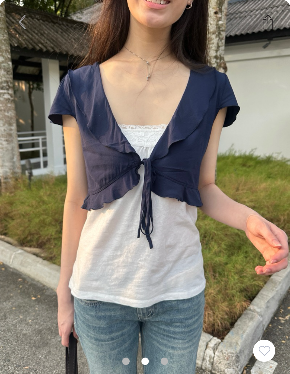 BRANDY MELVILLE Greta Top  -NAVY