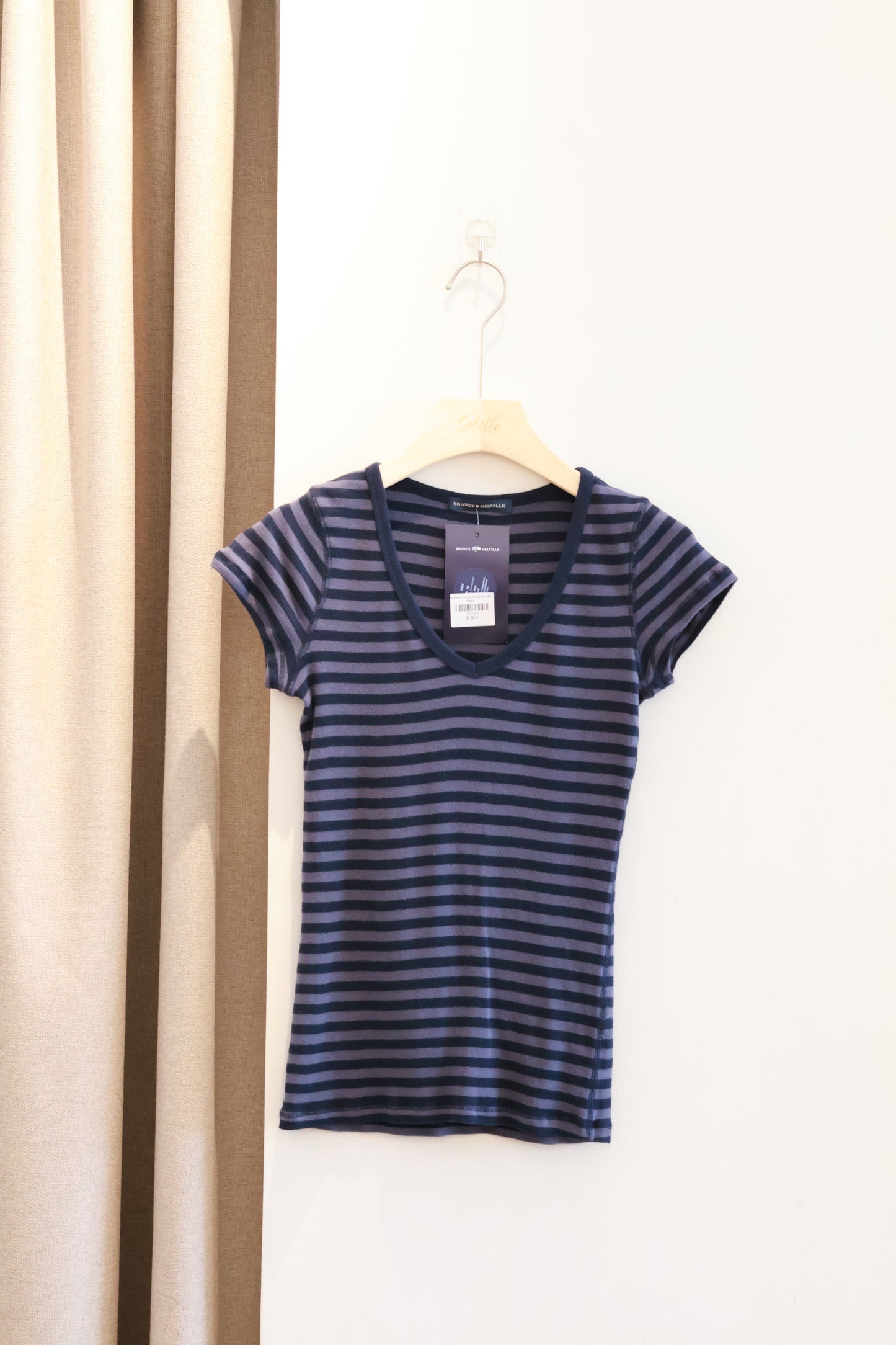 BRANDY SAFIYA Striped Top- NAVY