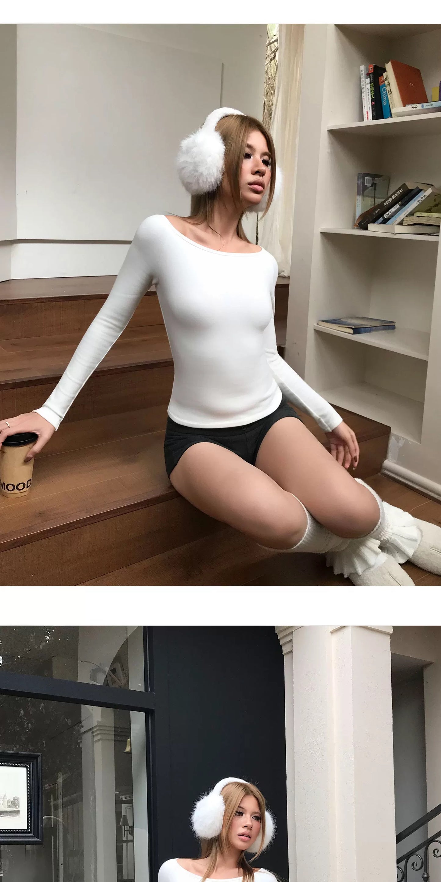 Open neck SOFT long sleeve