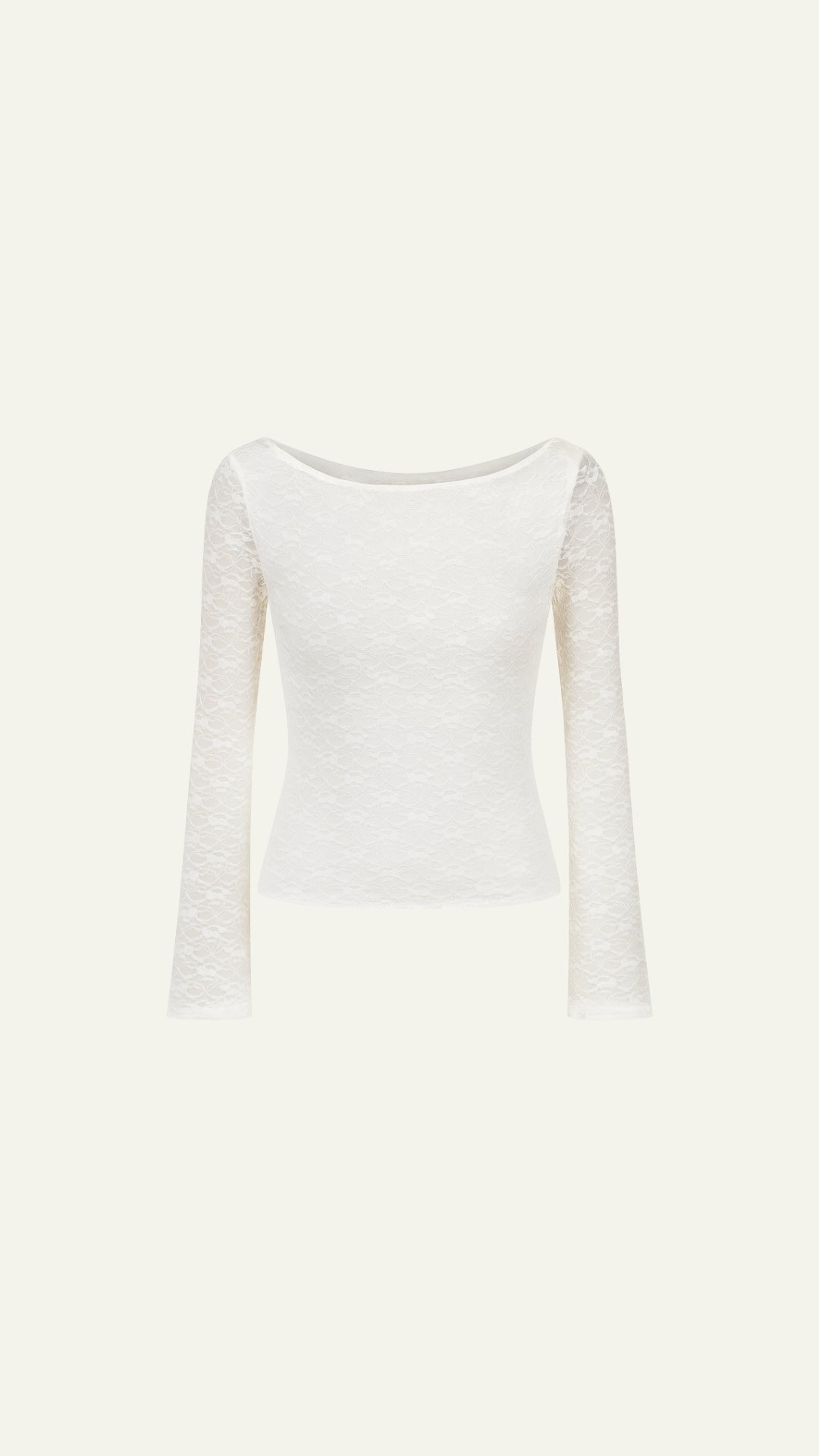 white lace backless long sleeve