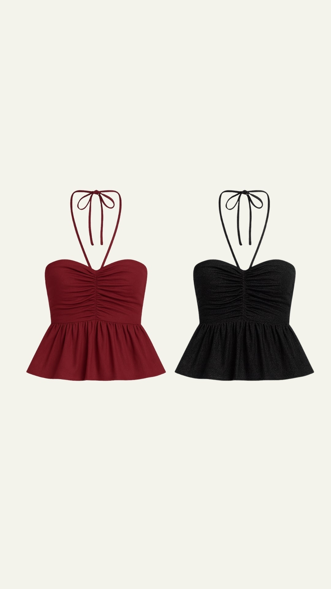 LINEN LIKE HALTER TOP