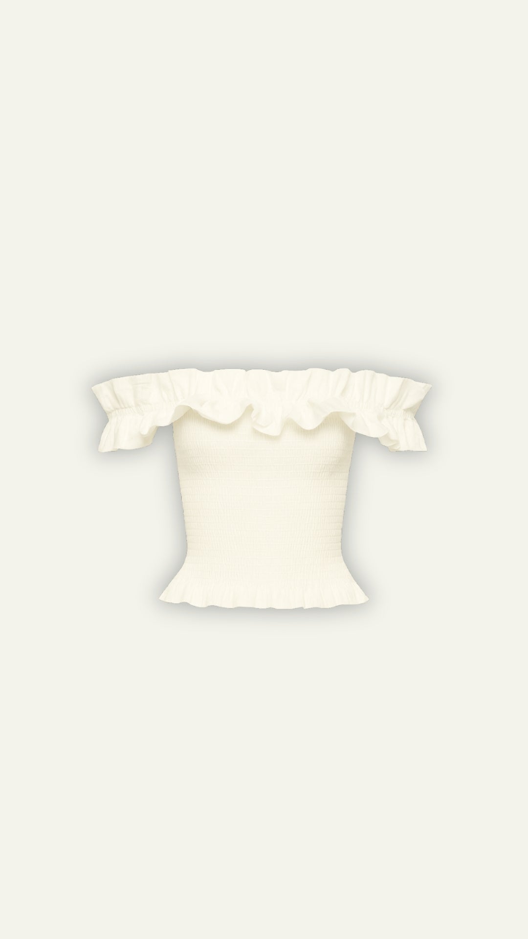 White linen off shoulder top