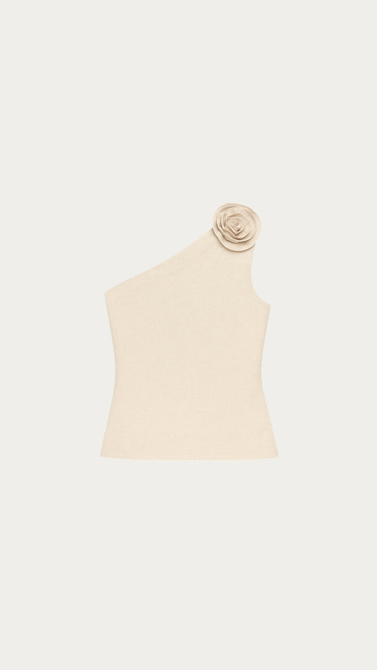 khaki half shoulder top