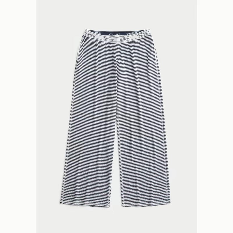 HOLLISTER Logo Striped Lounge Pants - Navy Blue Stripe