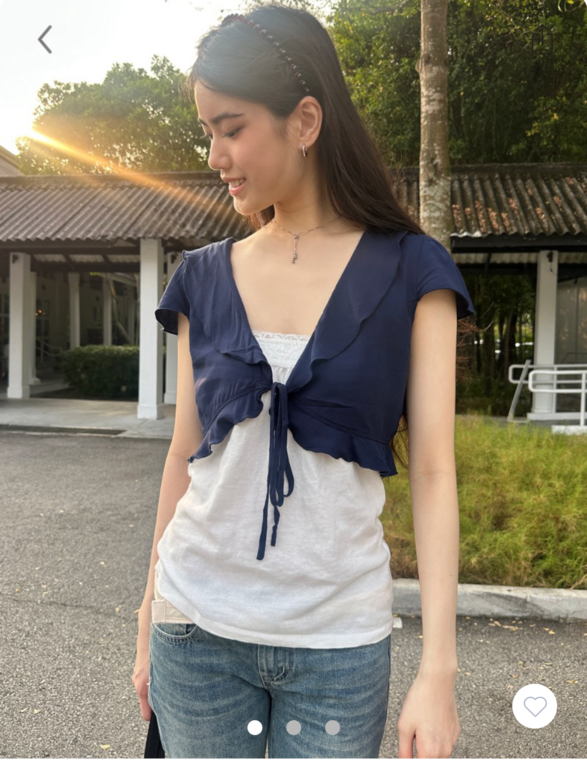 BRANDY MELVILLE Greta Top  -NAVY