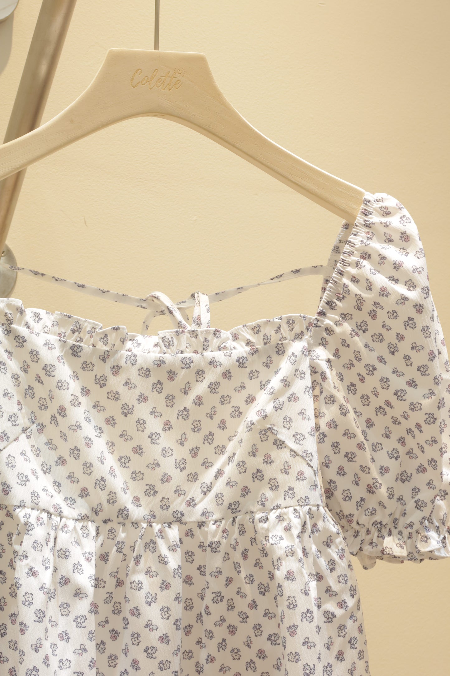Floral puffy babydoll top