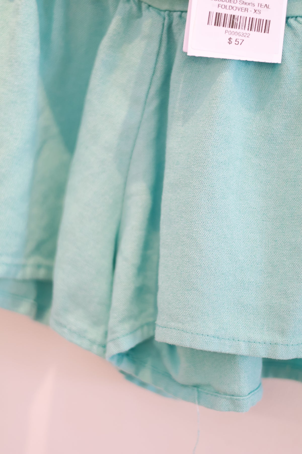 SUBDUED Shorts TEAL FOLDOVER - XS