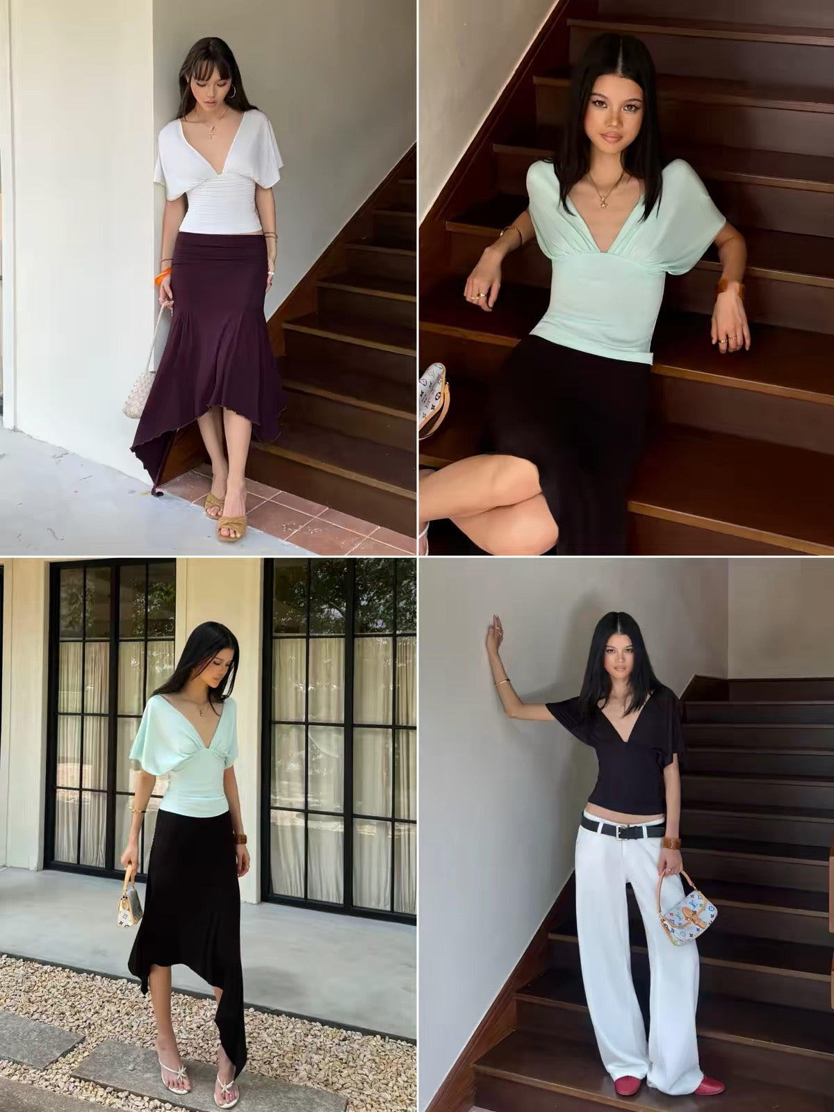 AUD V Short Sleeve Summer Butterfly Top