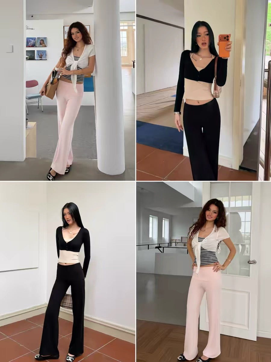 AUD Pink Micro Flare Pants