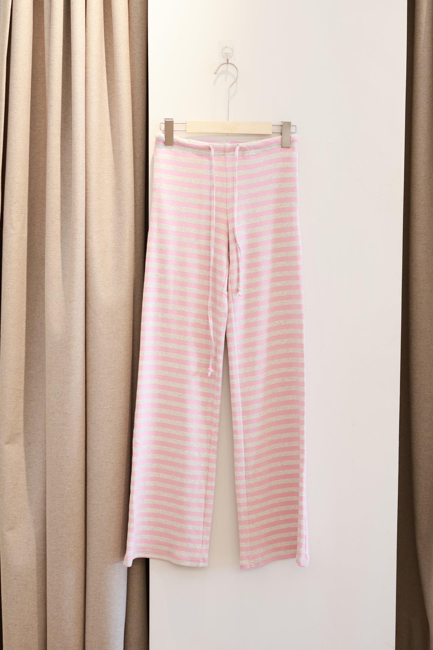 AUD Pink Drawstring Striped Pants