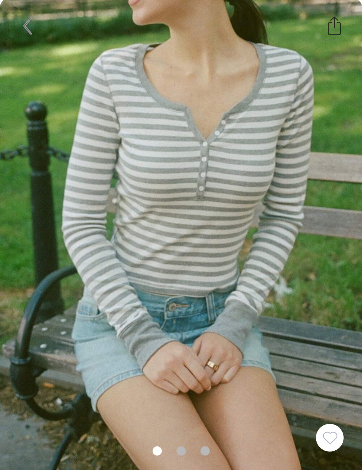 BRANDY Zelly Striped Top  -LIGHT GRAY
