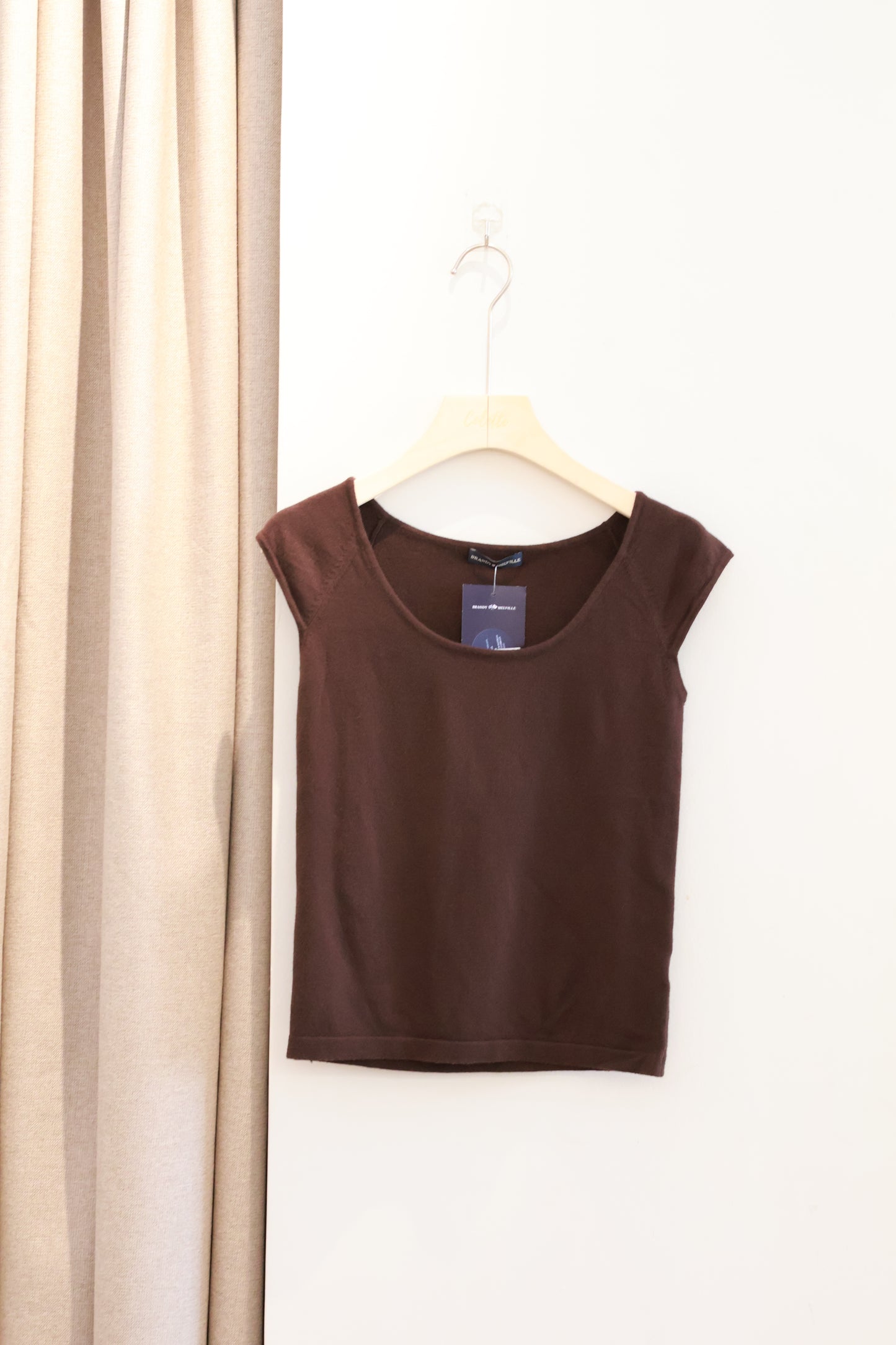 BRANDY Dahlia Knit Top- dark brown