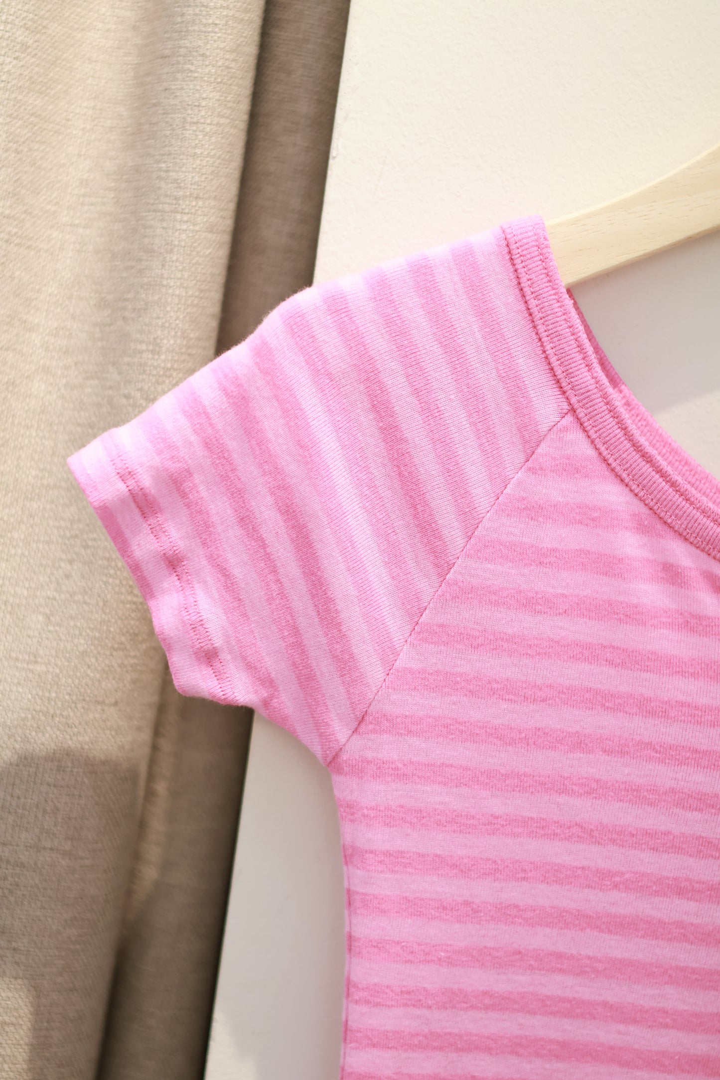 BRANDY Ginny Striped buttons Top - Pink