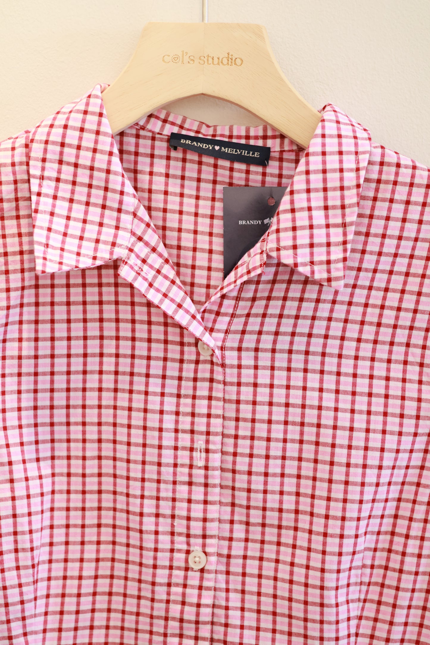 brandy Rue Plaid Top- pink gingham