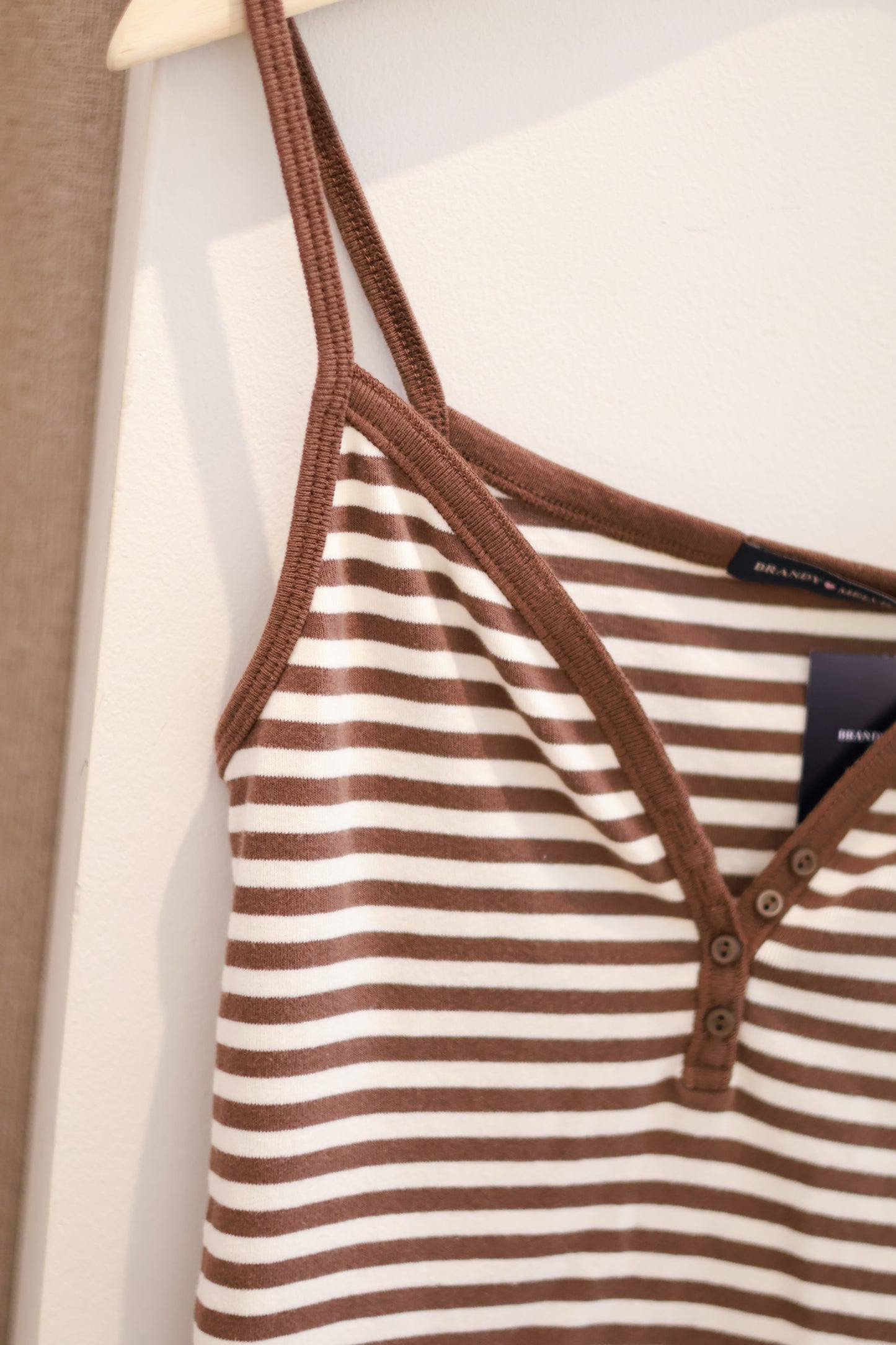 BRANDY Lorene Striped Tank- brown
