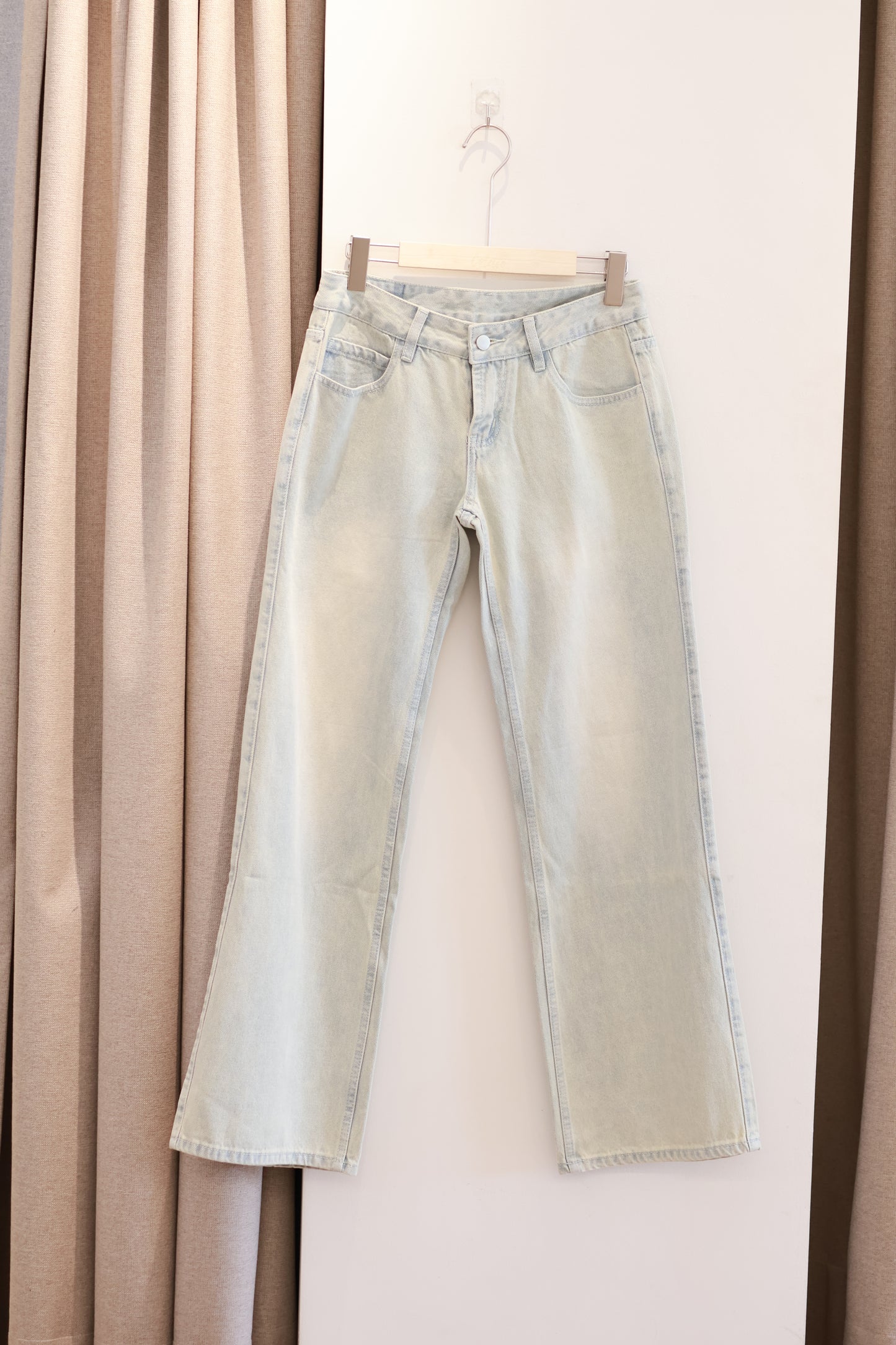 Pale Light Wash Straight Jeans