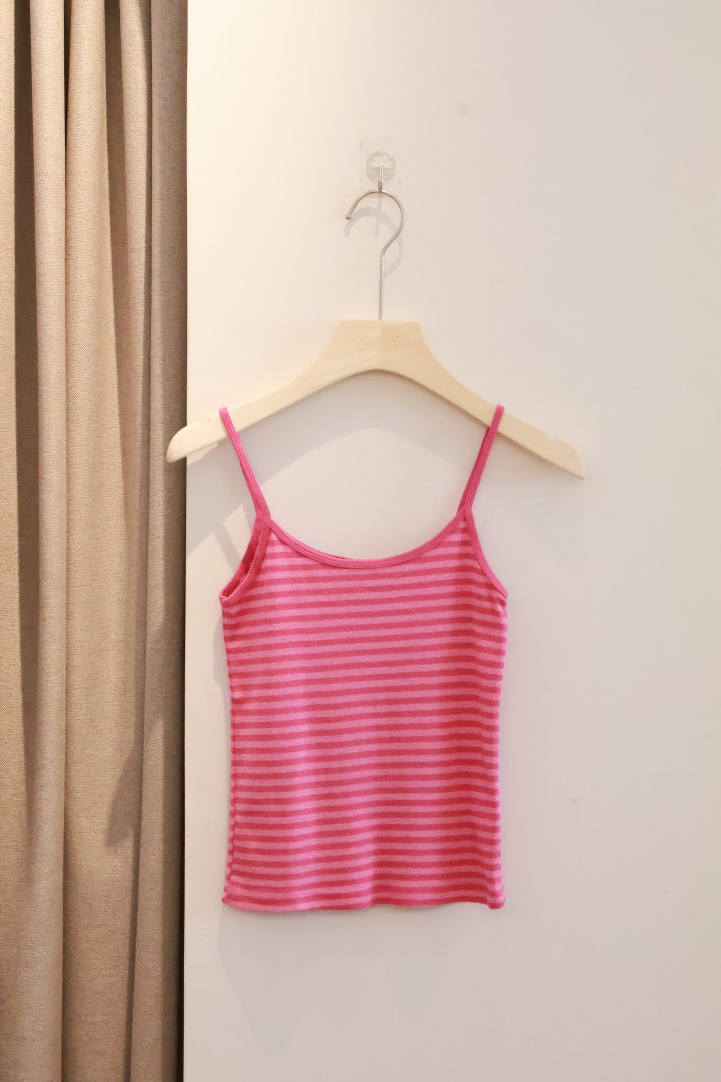 BRANDY Skylar Striped Tank  -ROSE RED