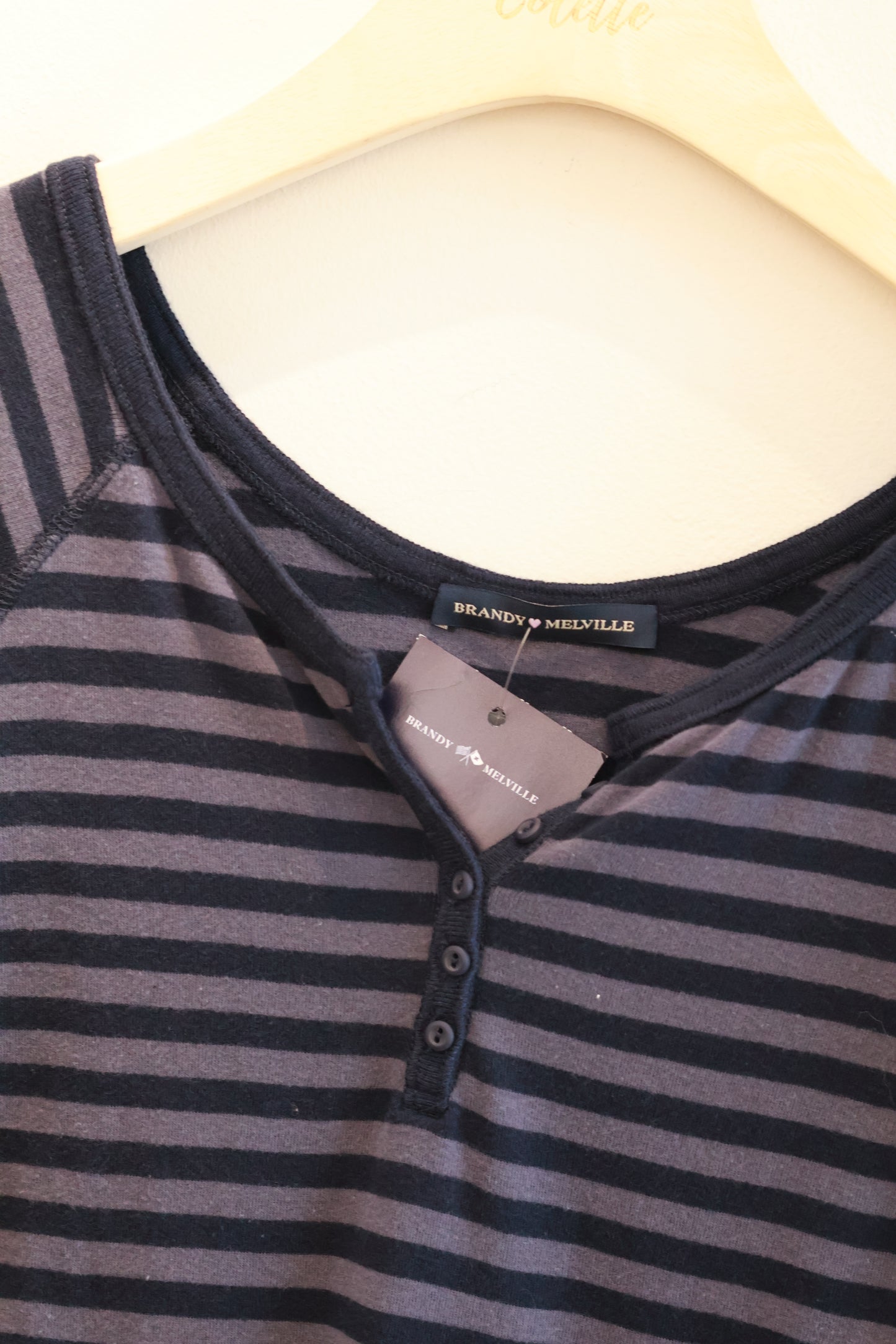 BRANDY Ginny Striped Top- NAVY