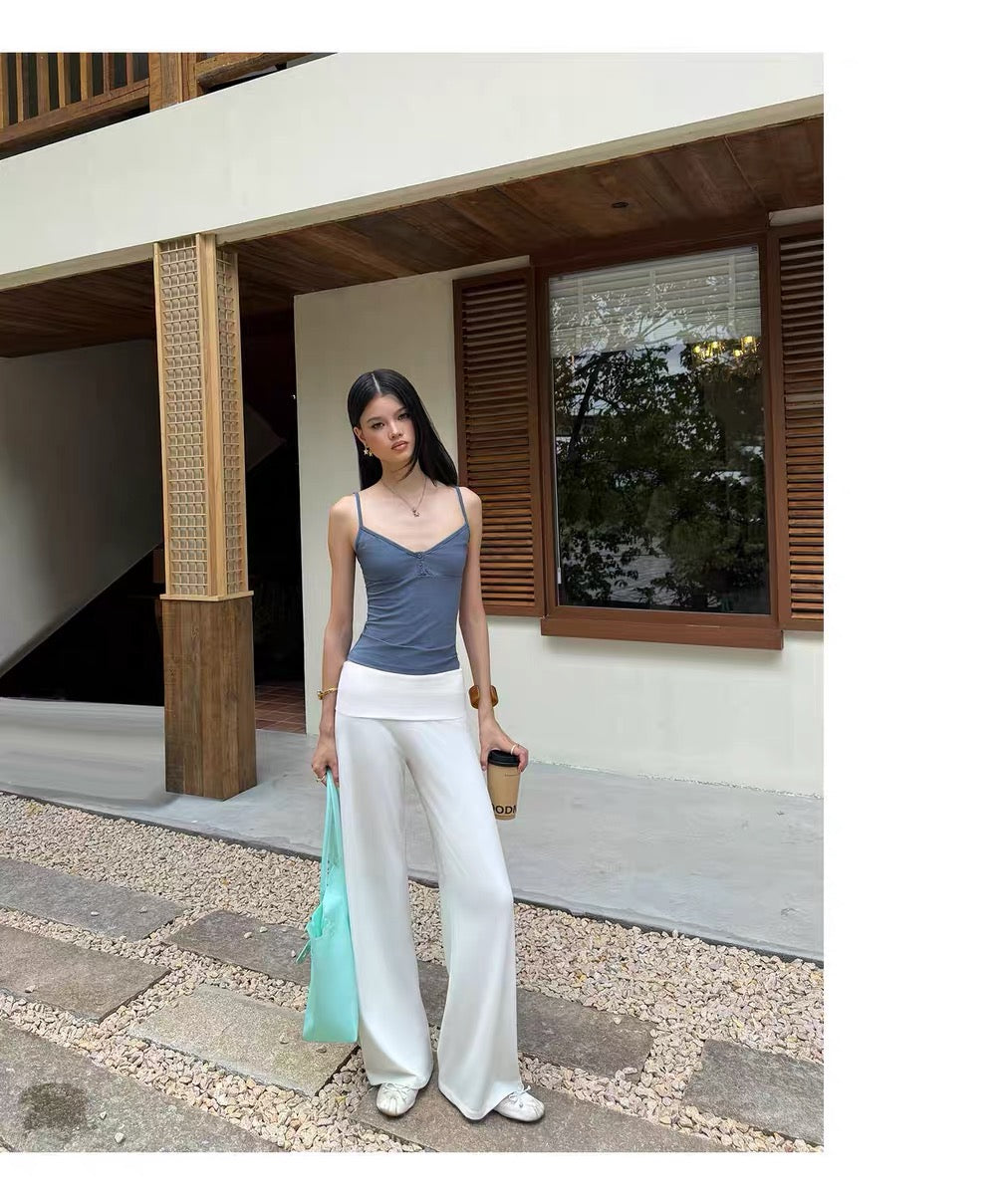 AUD White Foldover Pants