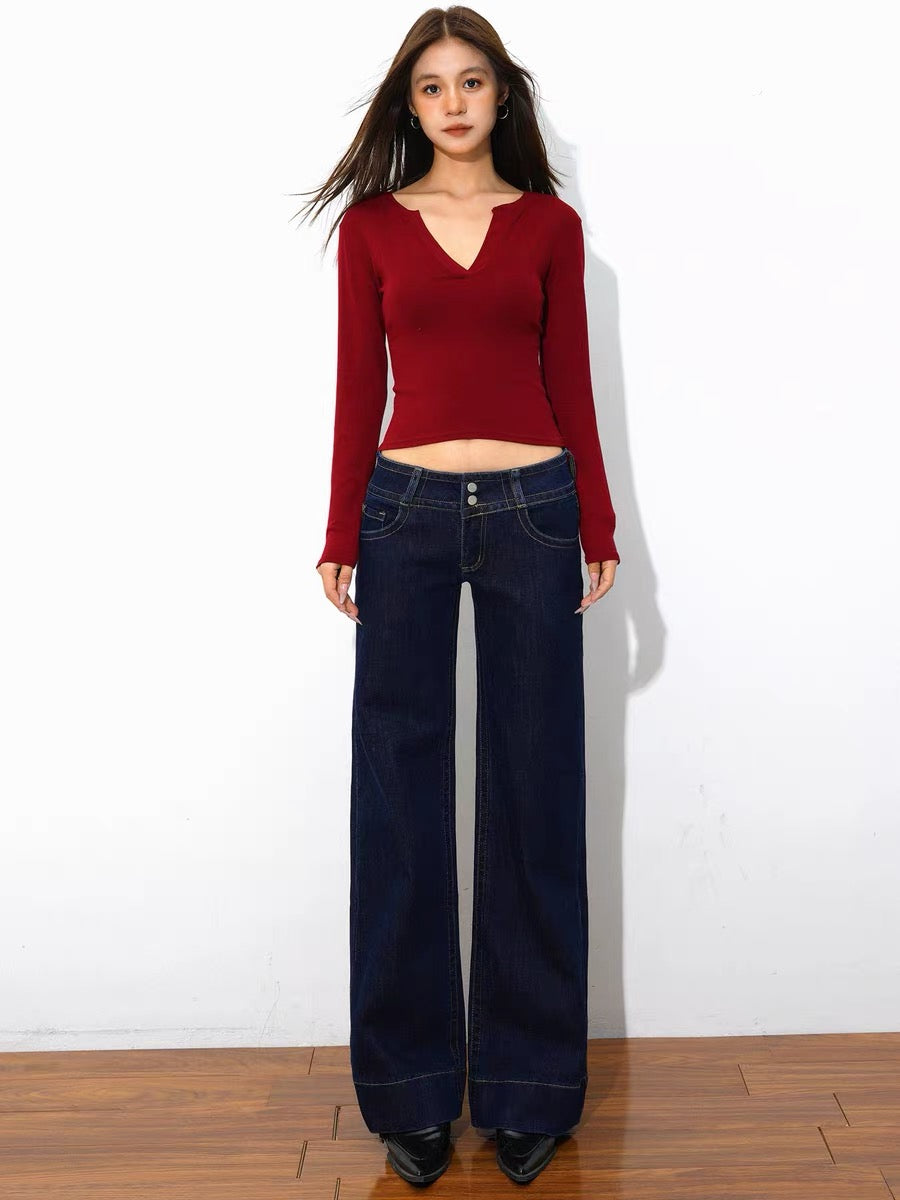 Dark Navy Low Waist Jeans