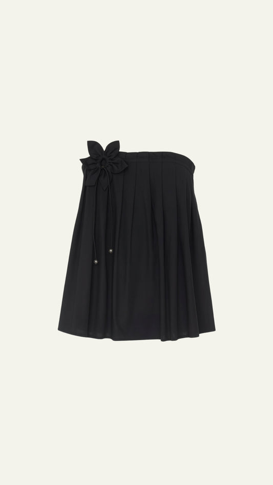 Black flower tube flowy top