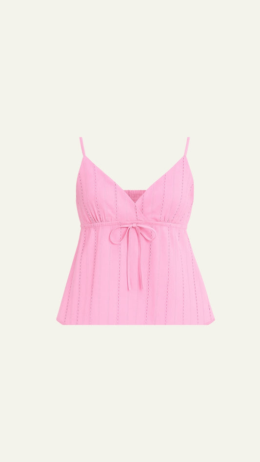 pink v cut flowy top