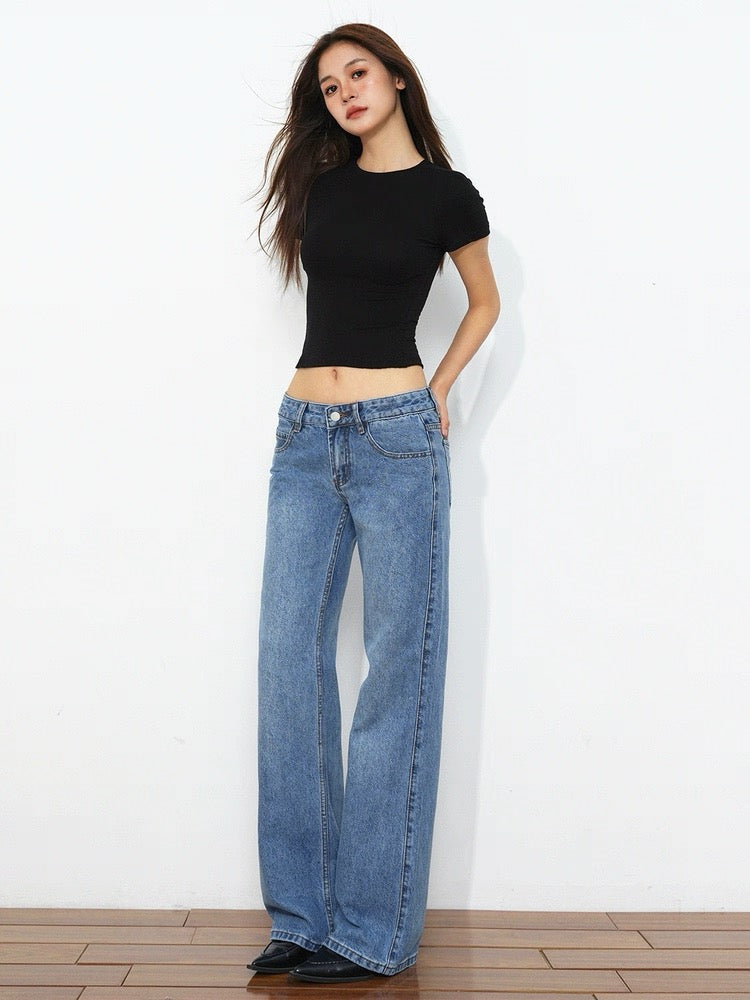 Light Wash Straight Jeans