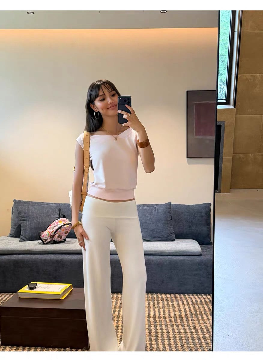 AUD White Foldover Pants