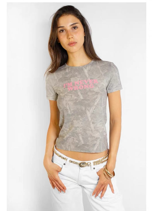 SUBDUED Round Neck Graphic Tee - Fog Grey