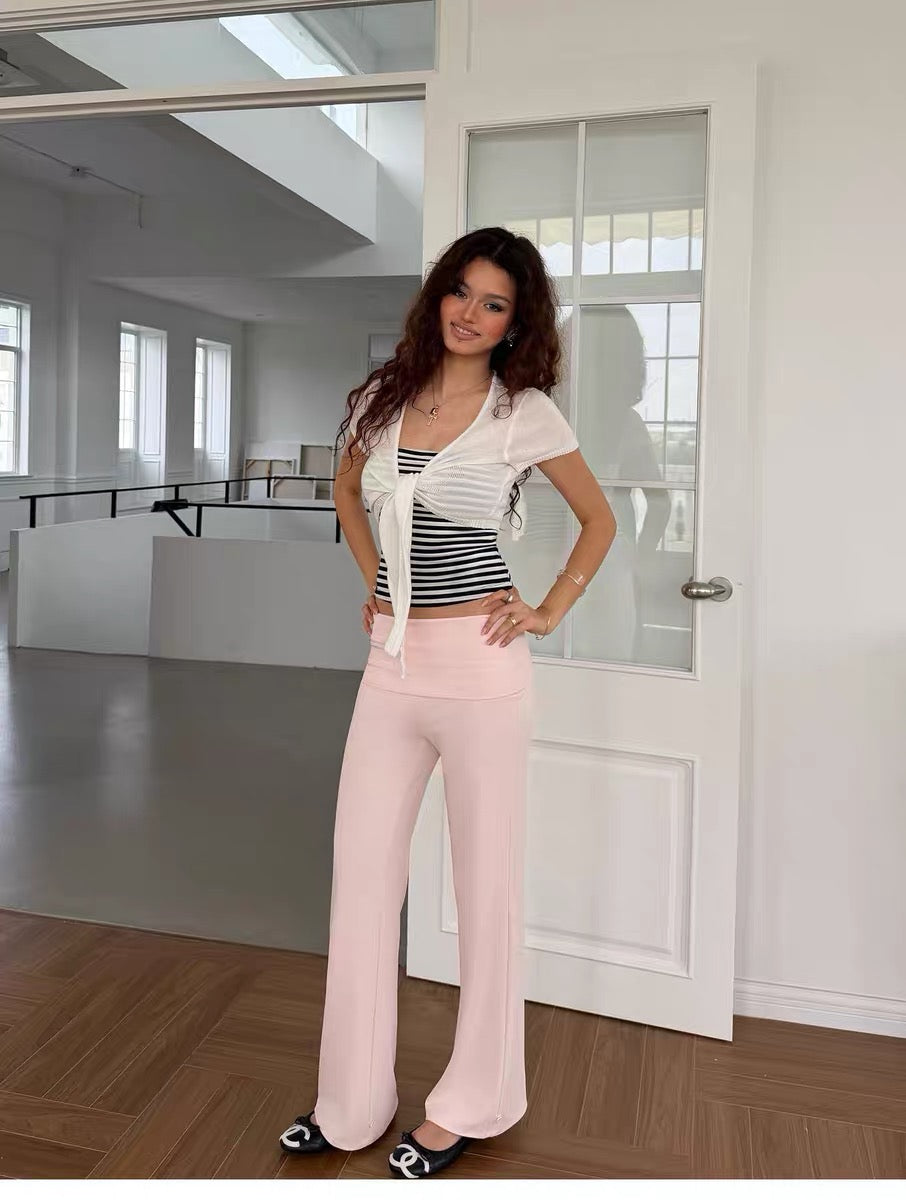 AUD Pink Micro Flare Pants