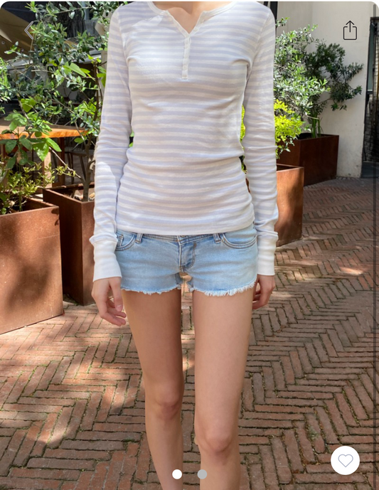 BRANDY Zelly Striped Top  -WHITE