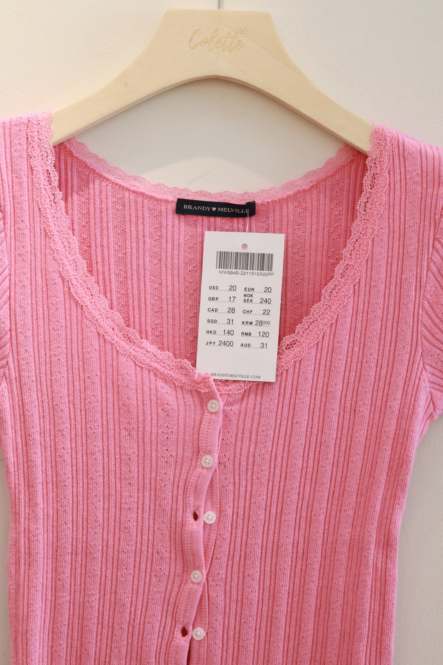 BRANDY Zelly Eyelet Top  -PEACH PINK