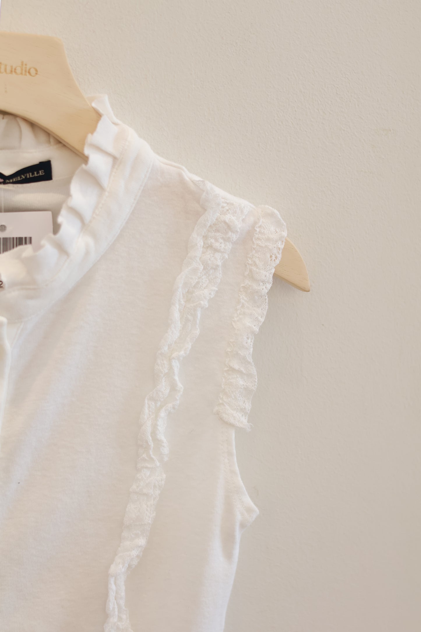 BRANDY Starla Scalloped Top  -WHITE
