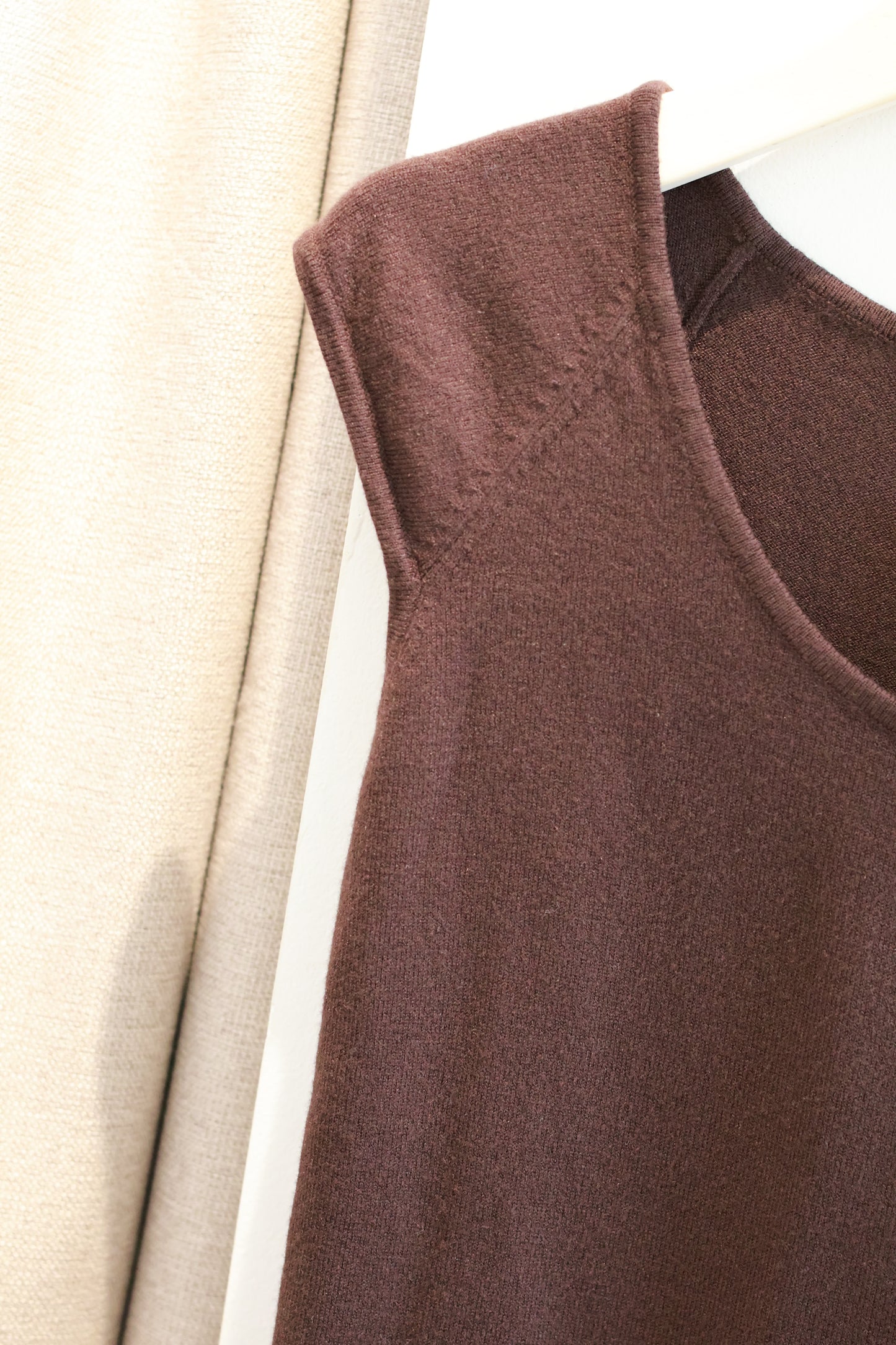BRANDY Dahlia Knit Top- dark brown