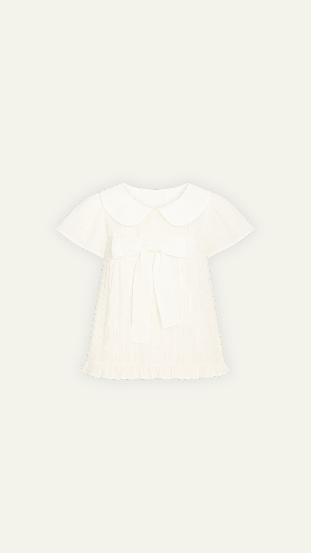 WHITE COLLAR TIED BLOUSE