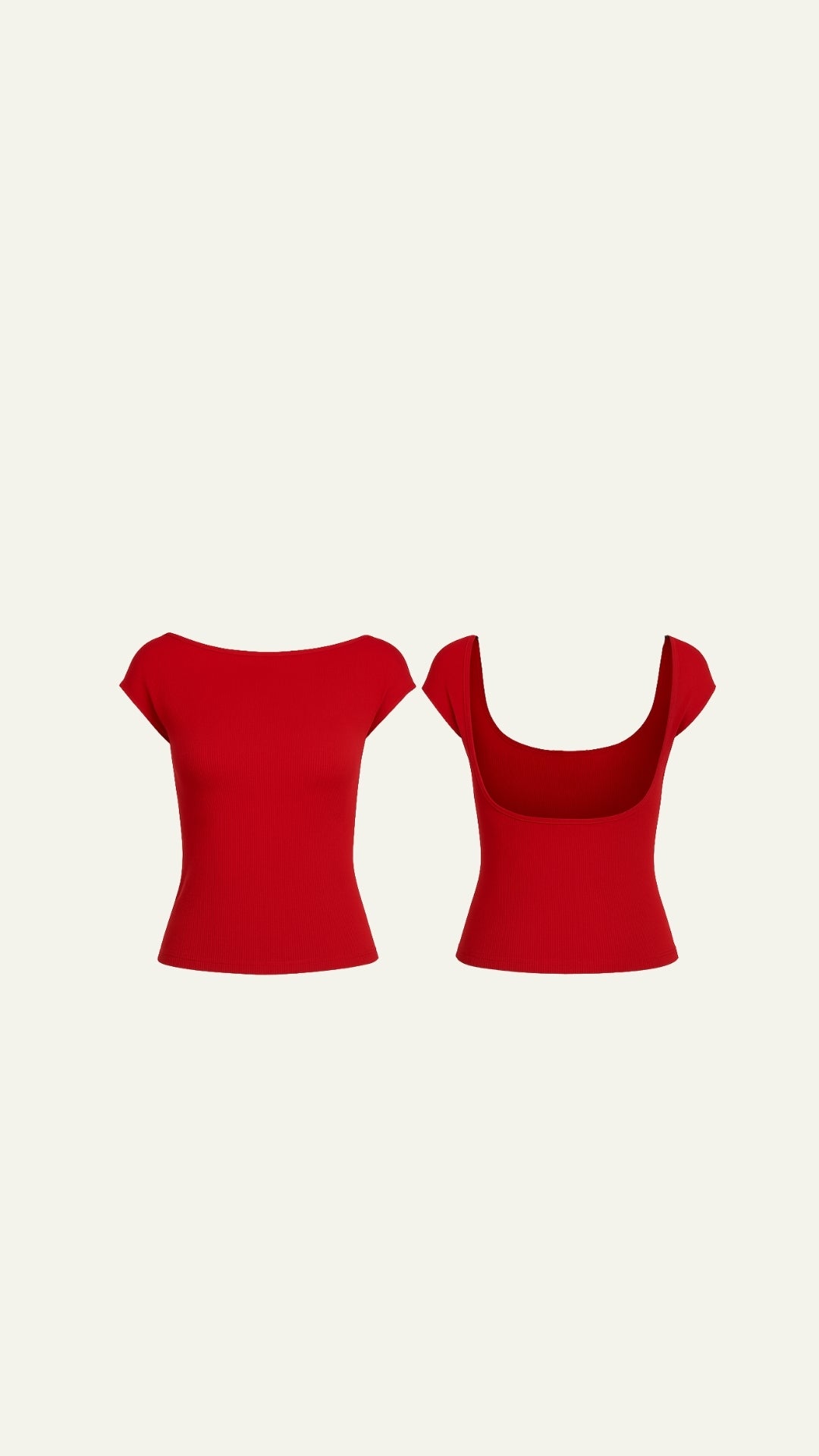 Red backless top
