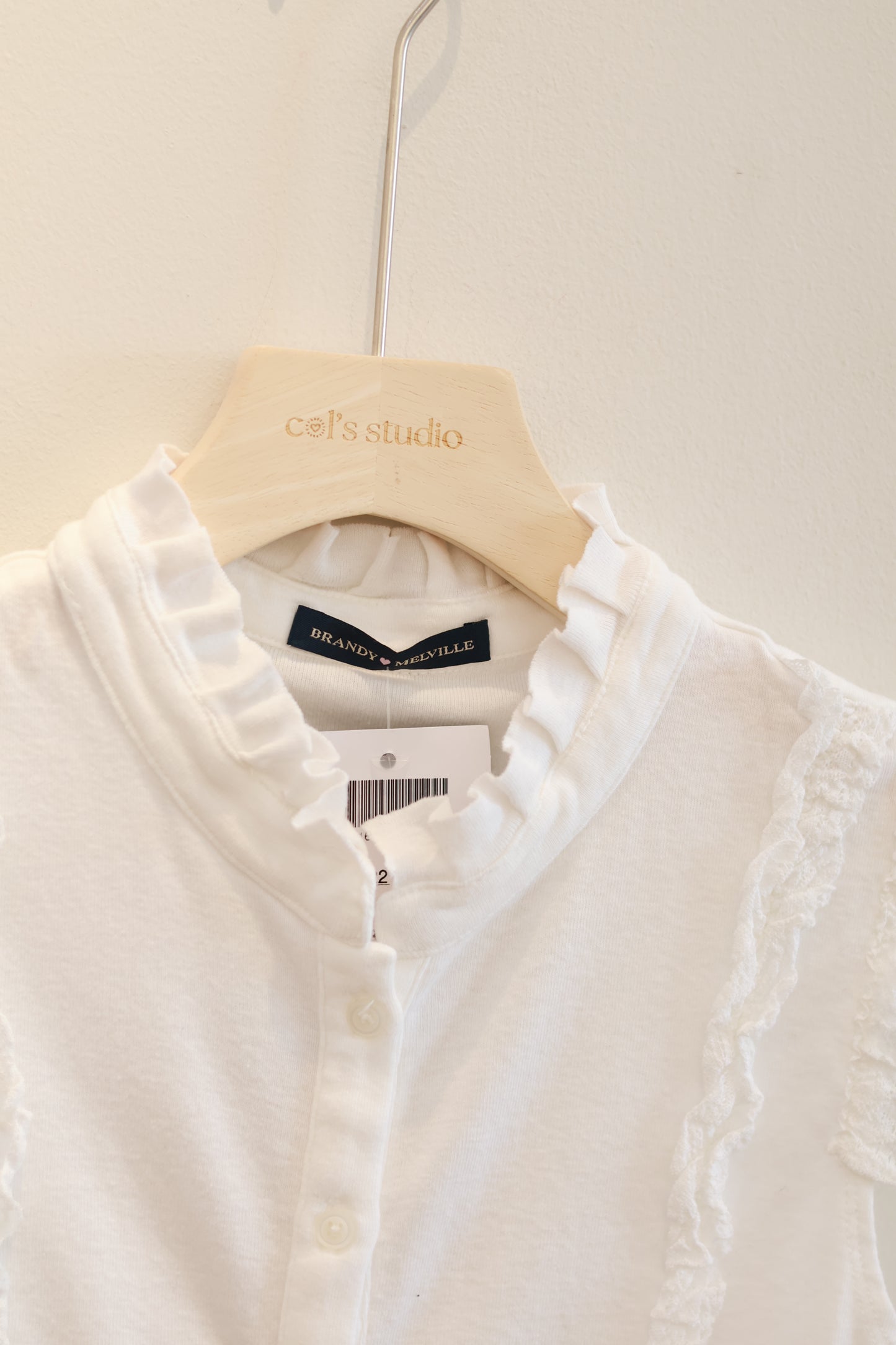 BRANDY Starla Scalloped Top  -WHITE