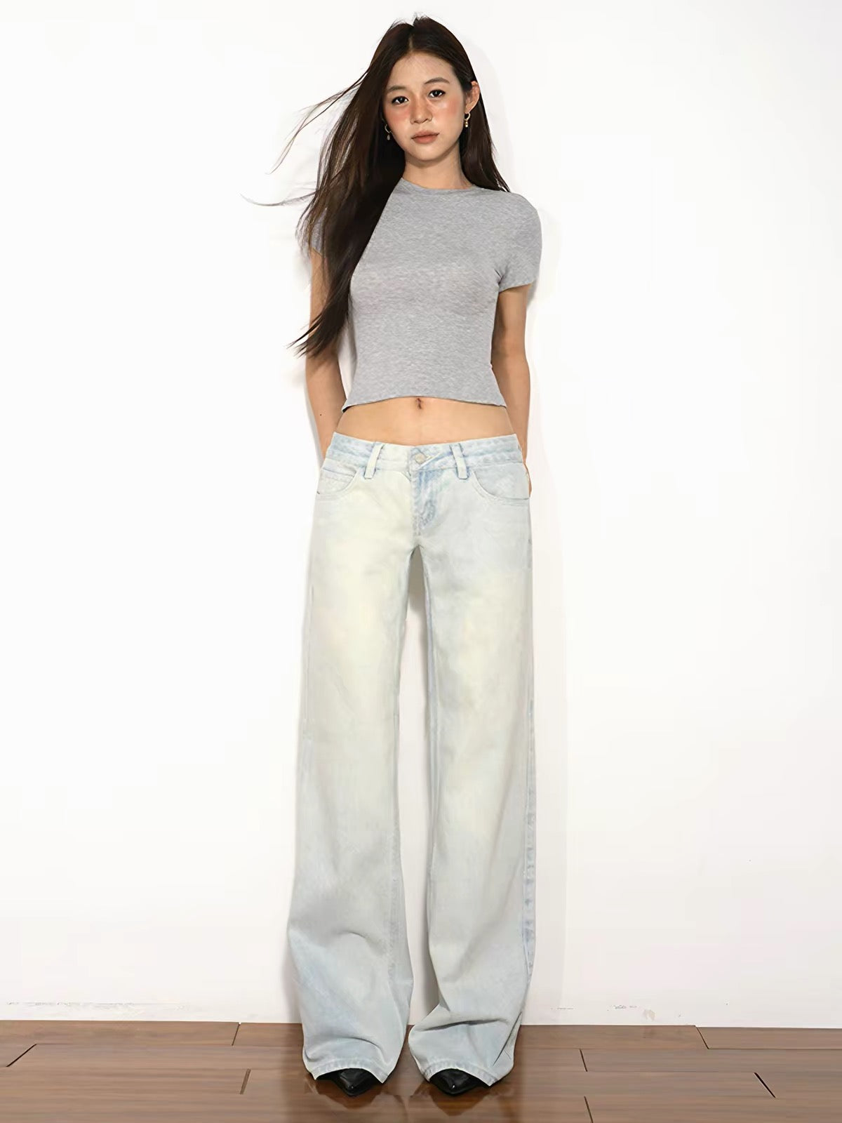 SO HOT American Vintage Washed Light Straight Jeans