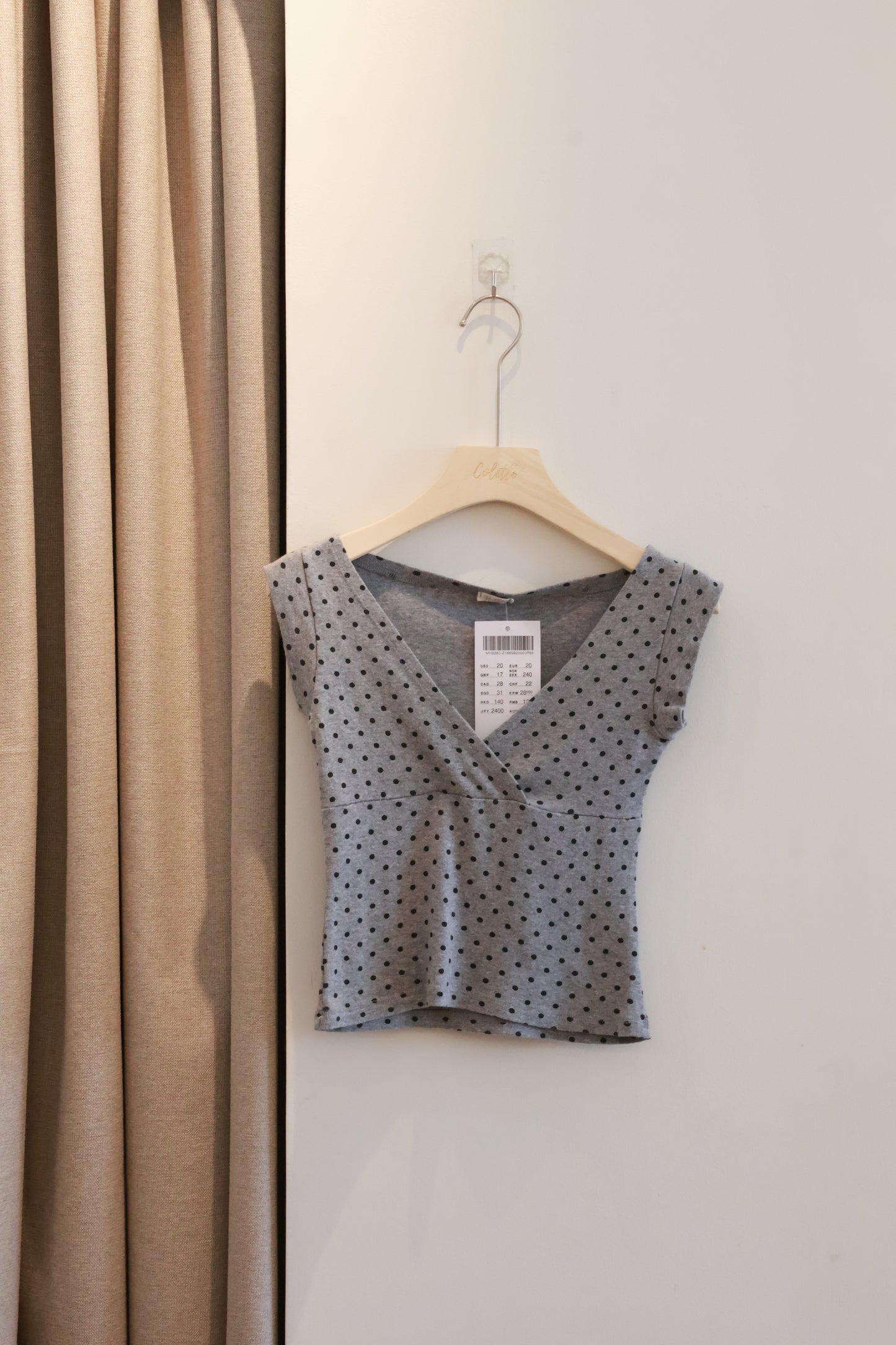 BRANDY Amara Polka Dots Tank  -GRAY