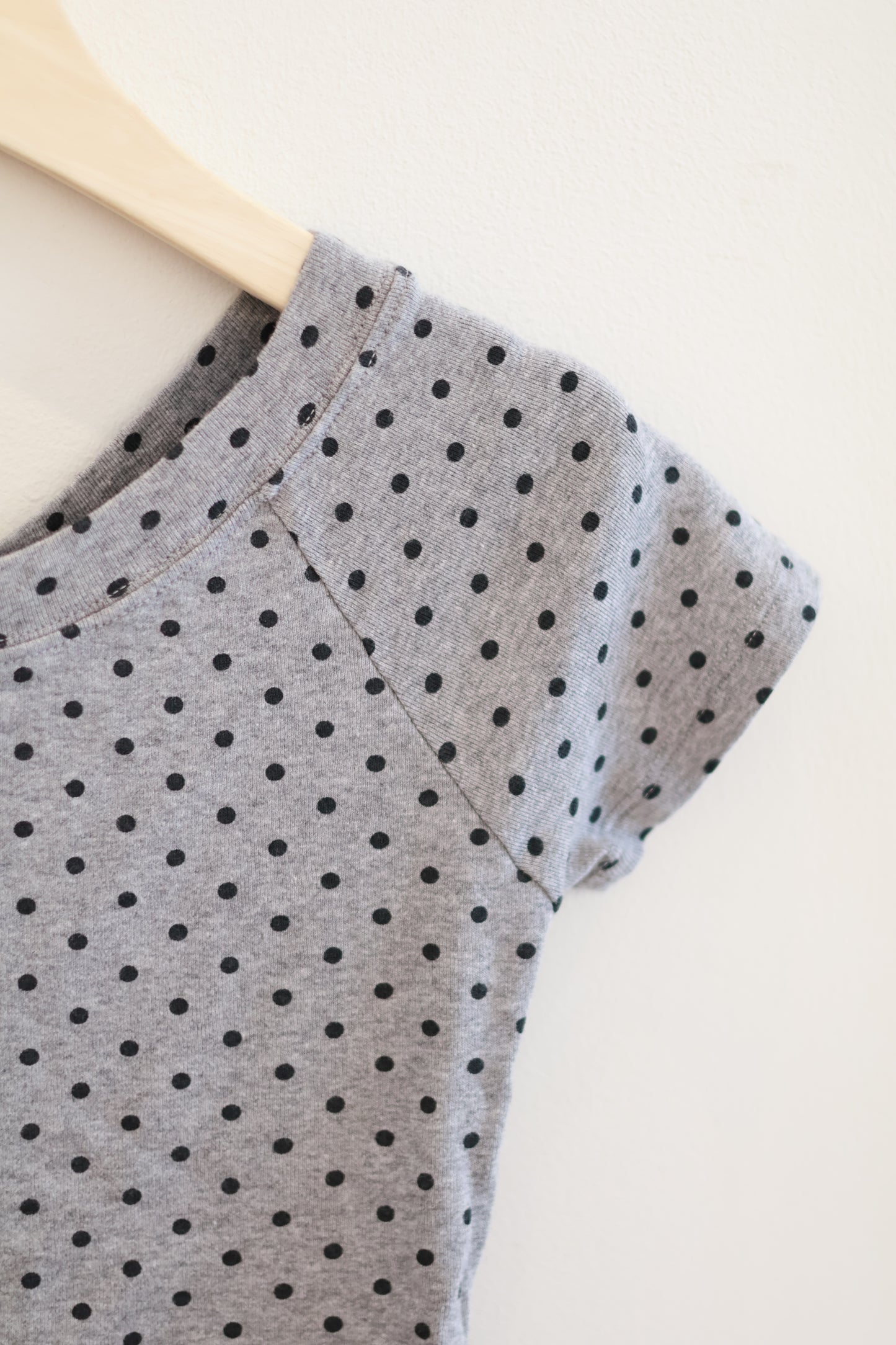 brandy Ginny Polka Dots Top- gray