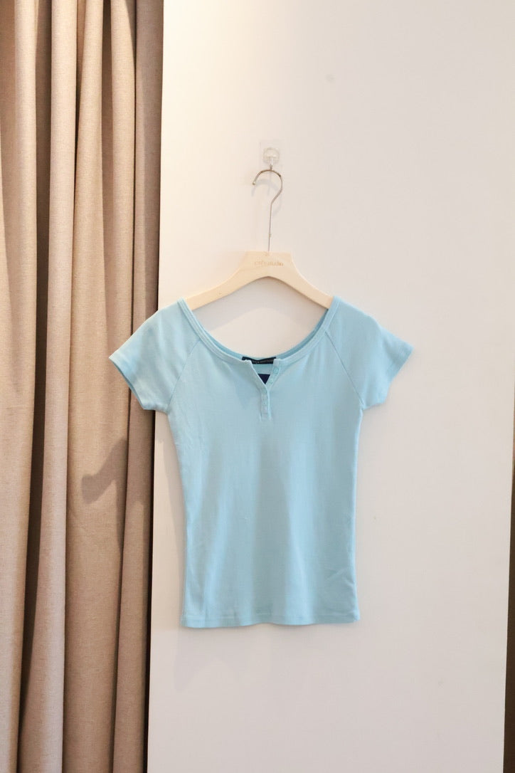 BRANDY Zelly Top  -OFF -SKY BLUE