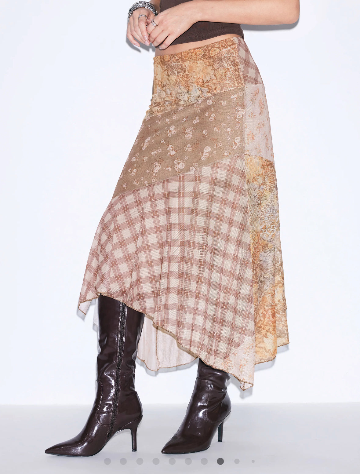 CIDER BROWN ASYM SKIRT
