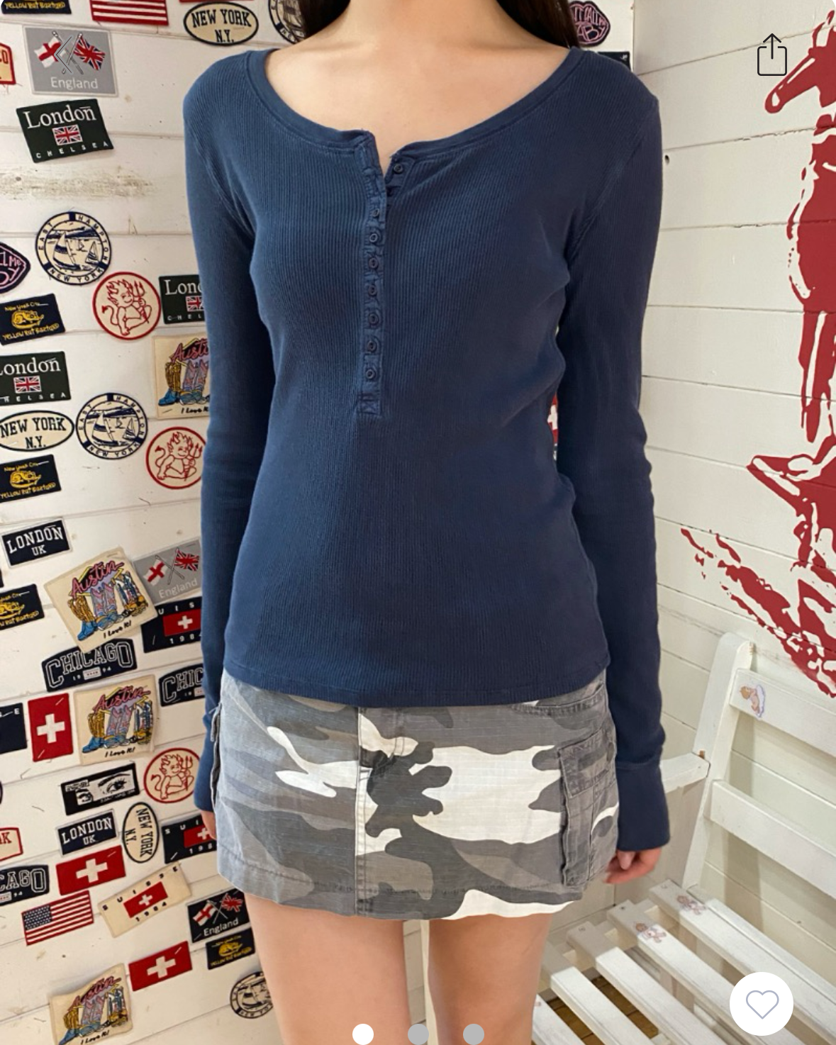 BRANDY Zelly long sleeve Top  -NAVY