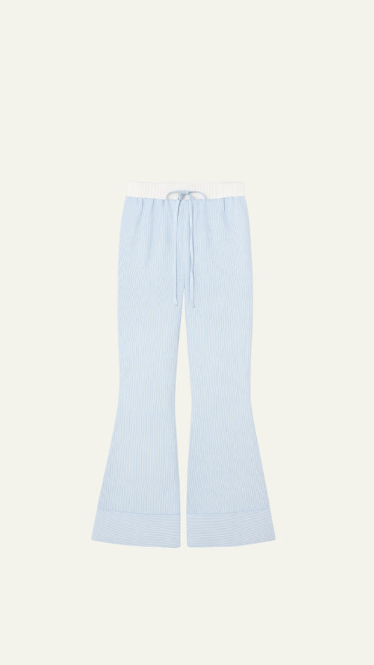 Flared blue stripes pants
