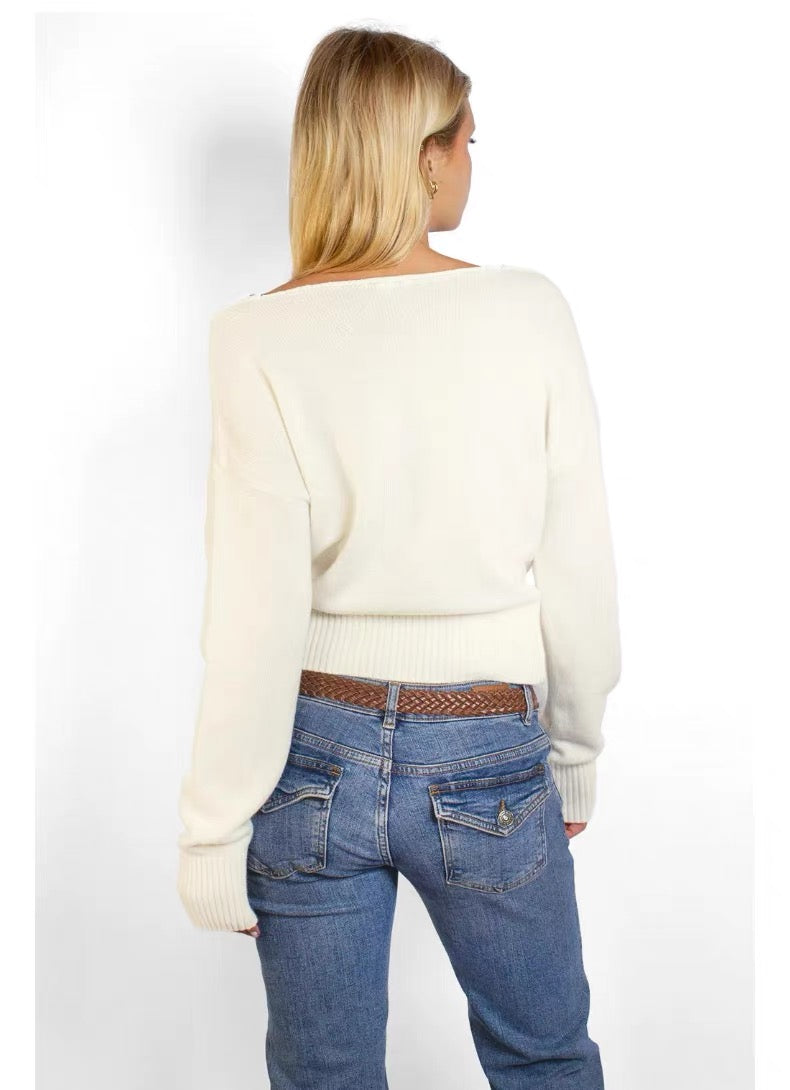 SUBDUED Lace Knit Sweater - Cream White