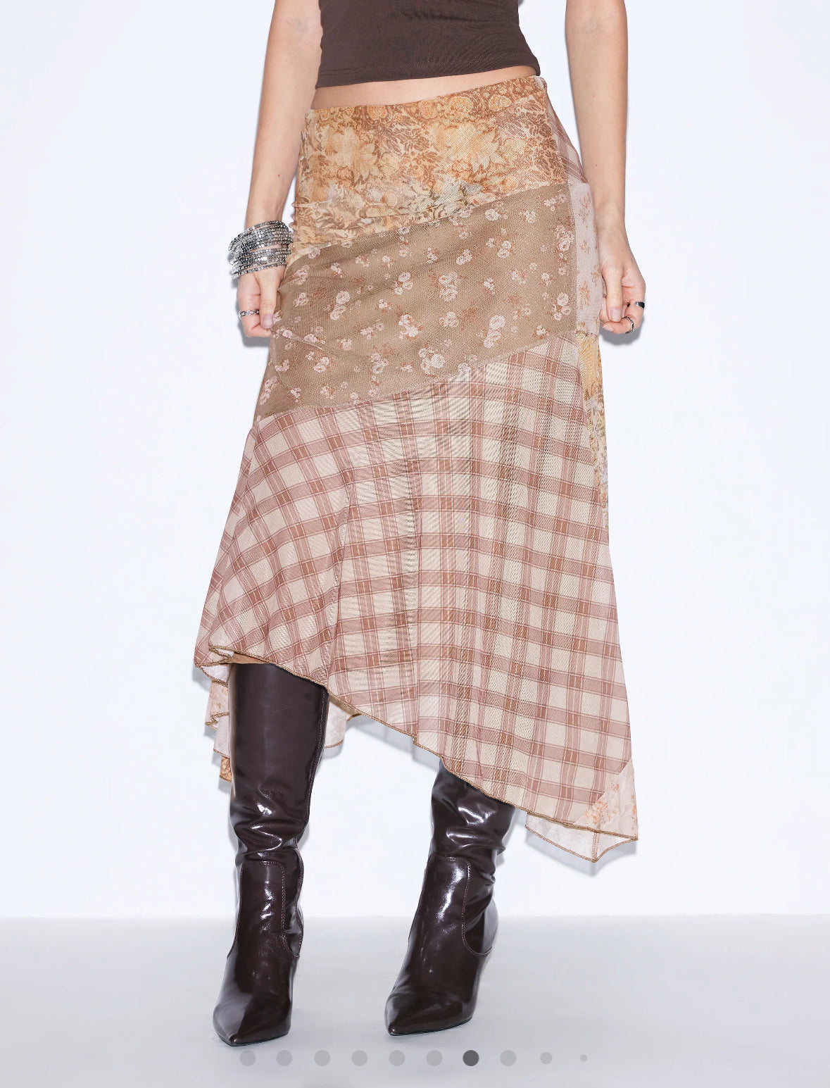 CIDER BROWN ASYM SKIRT