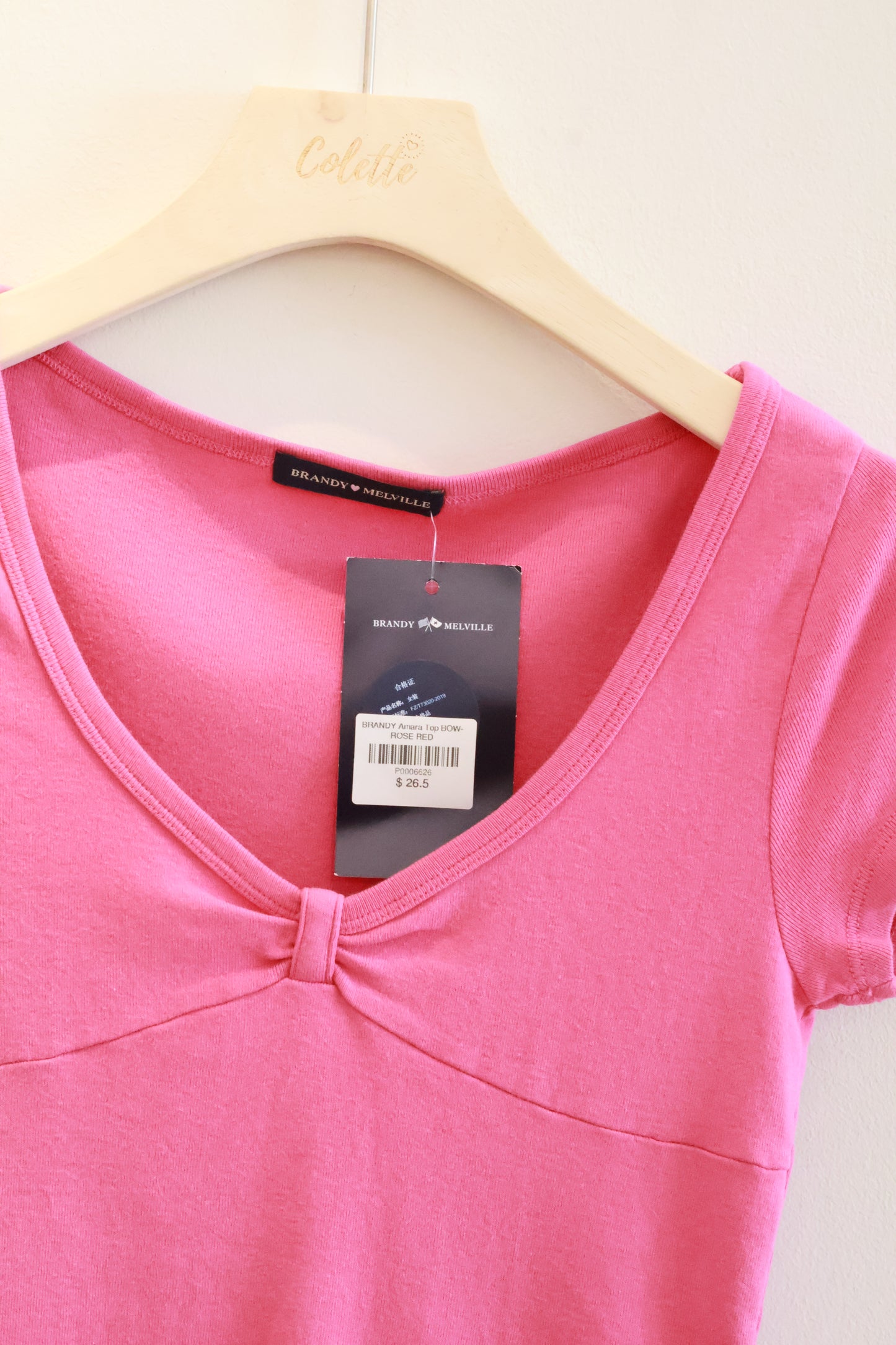 BRANDY Amara Top  -BOW -ROSE RED