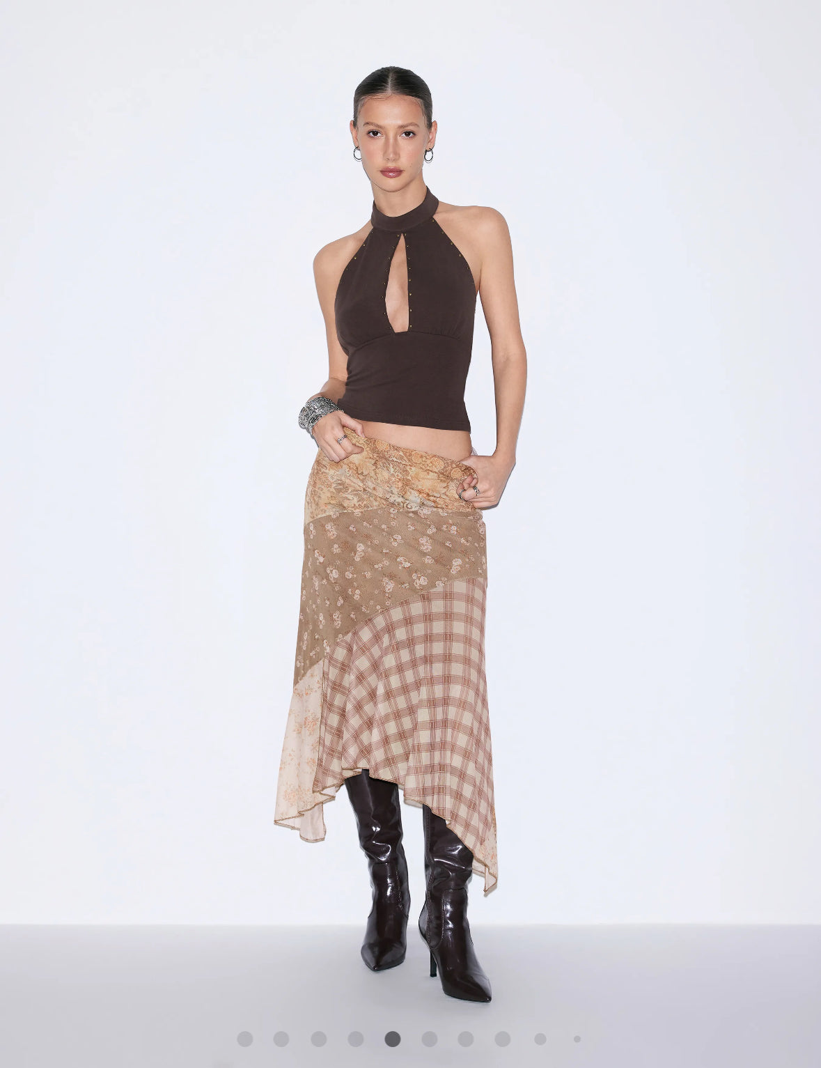 CIDER BROWN ASYM SKIRT